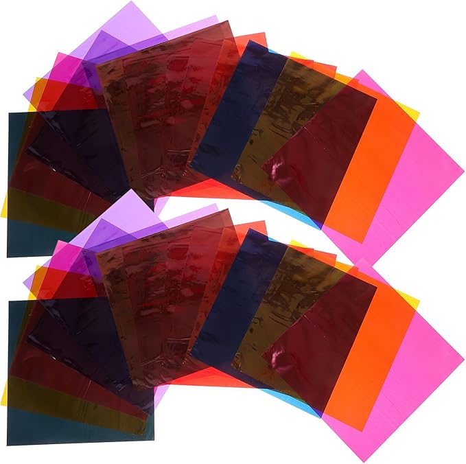 OATIPHO 84 Sheets Multi-colored Cellophane Paper Sheets Wrapping Cellophane for Candy DIY Crafts Anti-wear Material Creative Handmade Decorations