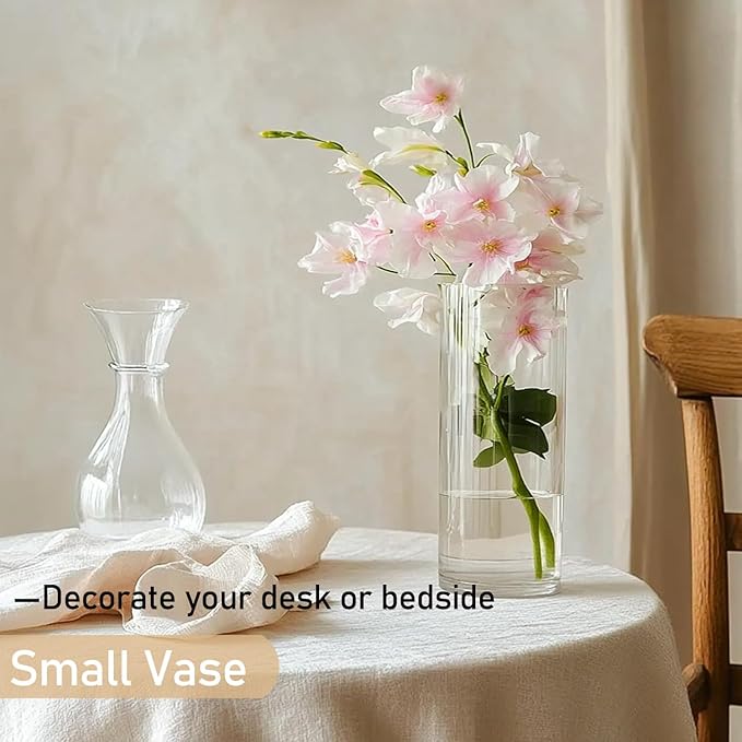 3 Large Acrylic Clear Cylinder Vase Set, 16" 12'' 8'' Tall Floor Large Flower Vase, Unbreakable Plastic Hurricane Vases, Different Size for Living Room, Desk, Wedding Centerpieces Flower Bouquet Décor