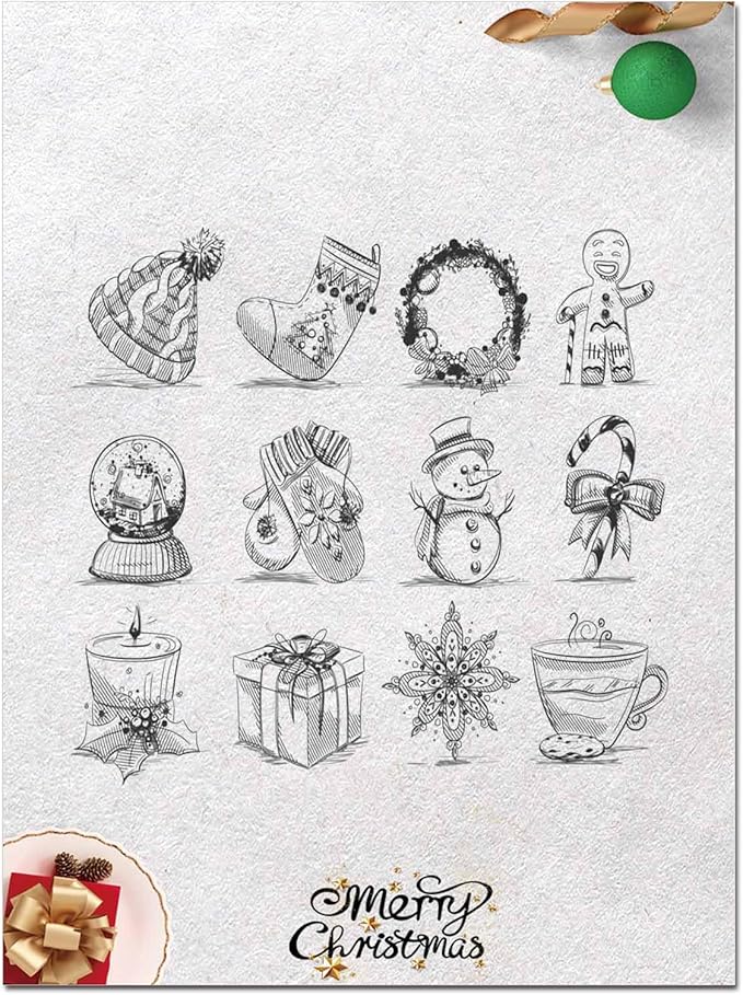 DUGUTUL Thick Christmas Stationery Paper, Holiday Letters, Printer Paper, 48 Sheets, 8.5 x 11 Inch (J-1)