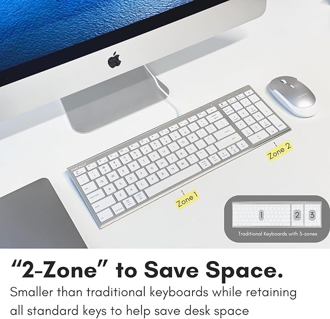 Macally Wired Keyboard for Mac, Compatible Apple Keyboard with Numeric Keypad - Slim, Space-Saving Design for, MacBook Pro/Air Laptop, iMac Replacement