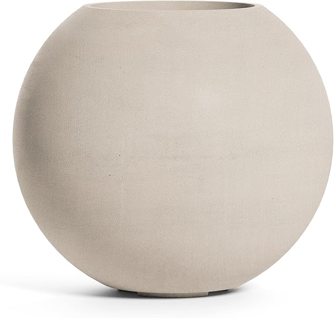 Orbo Globe Sphere Planter - 29.5 in x 29.5 in x 26.2 in - Sand Stone