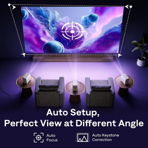 Aurzen D1R Cube Projector - Portable Mini Projector Bundle with Carrying Case & Bag