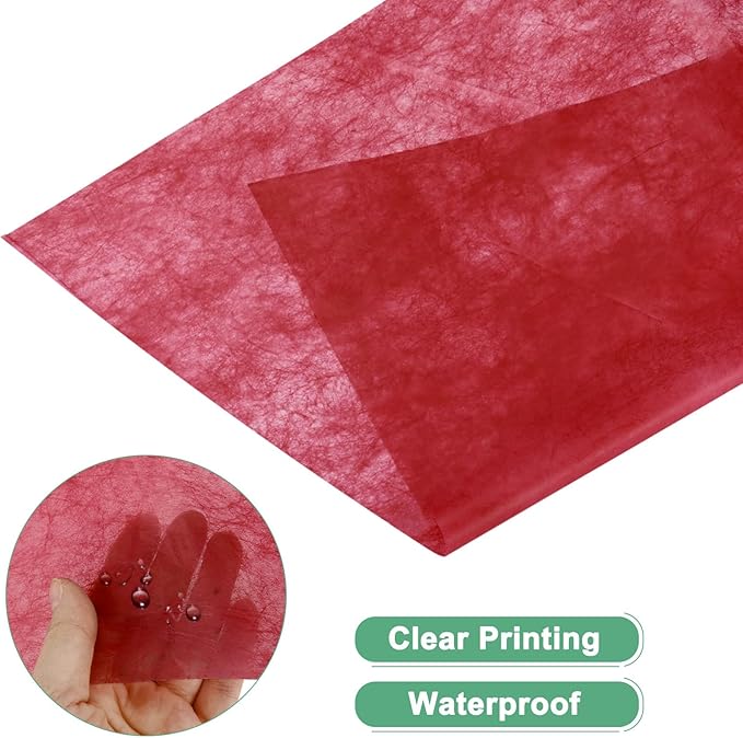 M METERXITY Korean Cotton Floral Wrapping Paper 1Roll [Red] - 9m x 58cm (29.5ft x 23in), Translucent & Waterproof Flexible for Bouquets, Gift Packaging, Wedding, Florist Use