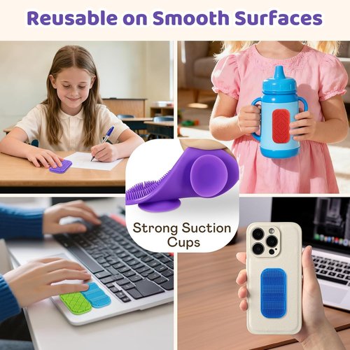 Bristle Tactile Sensory Calm Strips - Soft & Gentle Suction Cup Fidget Toys for Kids | 8PC Set for Autism & ADHD Relief