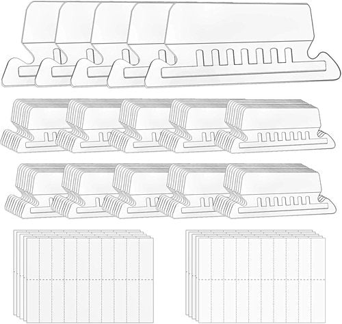 Hupos File Folder Tabs - 200 Sets Clear Plastic Hanging Tabs for Quick Identification | 2 Inch Inserts