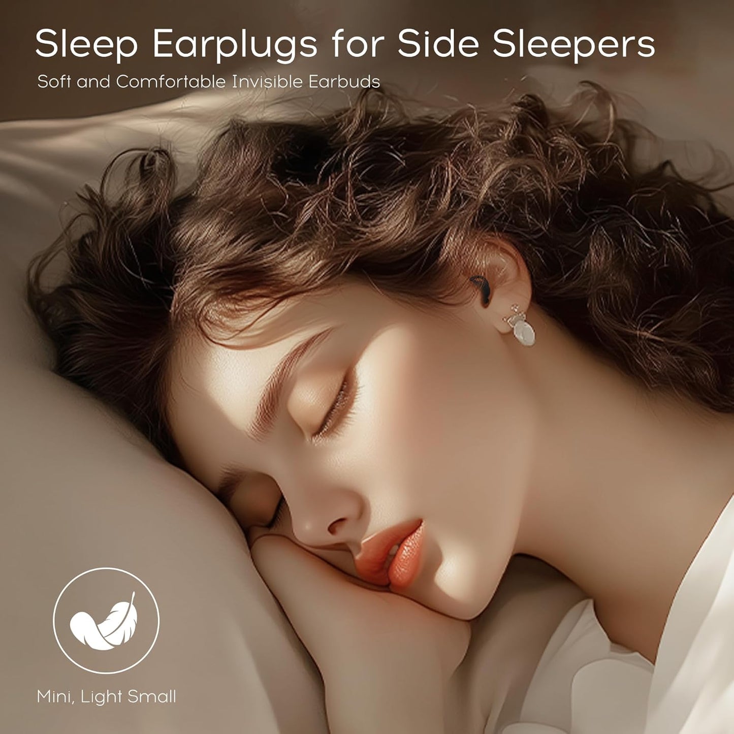 Sunvito Sleep Earbuds - Bluetooth 6.0 Noise-Blocking Headphones for Side Sleepers | Mini Invisible Design (Black)
