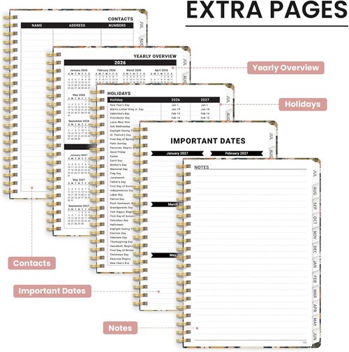 Academic Planner 2026-2027 by [Brand Name] | Hardcover Monthly & Weekly Agenda - A4 (8.5" x 11") - Garden Design