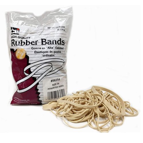 Charles Leonard Rubber Bands - Assorted Sizes for Versatile Use | 1/4 lb. Bag