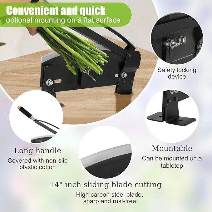 Flower Stem Cutter,14 in carbon Steel Blade Fresh Flower Stem Cutters with Safety Latch for Florists,Gardening ，Flower Arrangements Include:Screws ×4, Thorn Stripper ×1 and Thorn Silicones×4