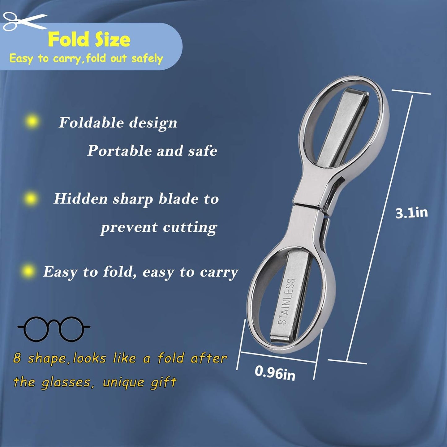 Skiennix Folding Scissors - Portable Stainless Steel Telescopic Cutter | Compact for Home & Travel