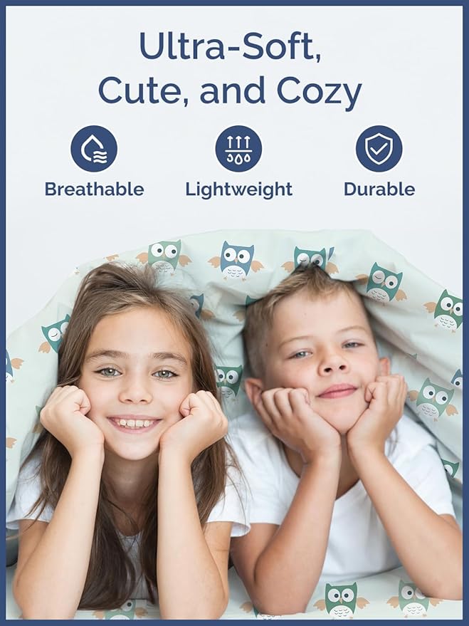 Kids Owls Queen 4 Piece Sheet Set - Boys, Girls, Teens, Toddler - Easy Fit, Deep Pockets - Breathable, Hotel Quality Bedding Sheets - Machine Washable - Wrinkle Free - Cute, Cozy & Soft - CGK Linens
