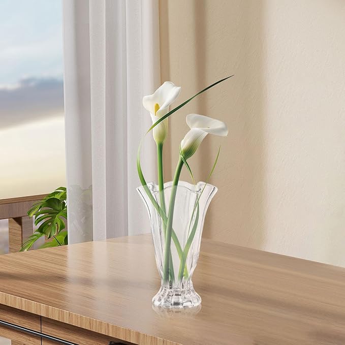 Glass Flower Vase Flower Bouquets Vase,Home Decor for Centerpieces Transparent for Office Party Bridal Shower Home Decor