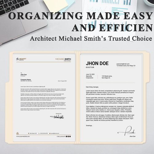 Manila Folders | 8.5 x 11 Inch | 1/3 Cut File Folders - Pack of 100 for Business & School Use