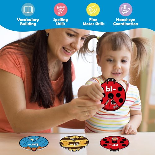 Kasfalci Phonics Games - Blends & Digraphs Cards for Speech Therapy | Educational Learning Toys for Kids