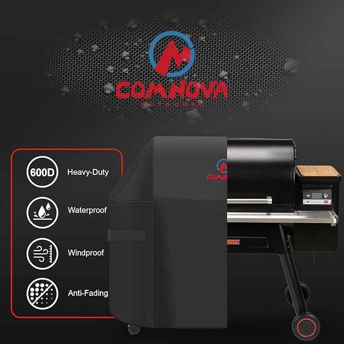 Comnova Grill Cover for Traeger Timberline 1300 - Premium Wood Pellet Smoker Cover for Traeger Waterproof & Heavy Duty, 600D Pellet BBQ Cover Accessory for Treager Timberline 1300 Grills (BAC360)