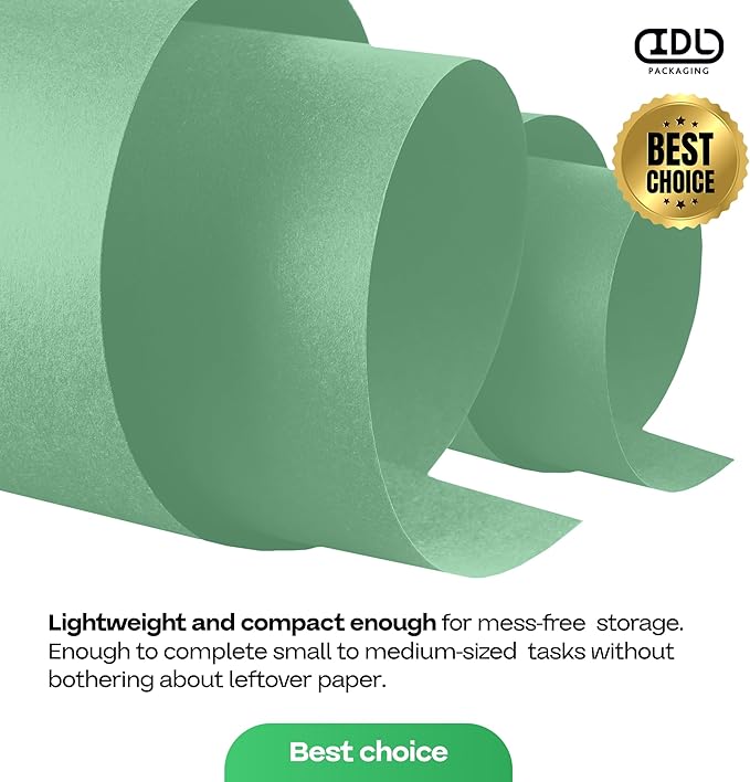 36" x 1200" (100 ft) Christmas Green Kraft Paper Rolls, Pack of 2 - USA-Made Quality Craft Paper for Gift Wrapping, Kids' Arts & Crafts, School Projects - 50 lb Natural Material by IDL Packaging