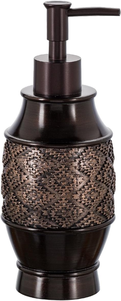 Creative Scents Dublin Brown Bathroom Accessories Set 6-Piece Resin Bathroom Decor Set Includes Toilet Bowl Brush and Holder, Tissue Box Cover, Soap Dispenser, Soap Dish, Cup, & Toothbrush Holder