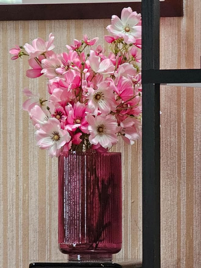 ATFL Artificial Pink Daisy Flowers,8 Bundles 21.65'' Faux Fake Silk Daisy Flowers Arrangements for Home Garden Vase Décor (8, Gradient Pink)