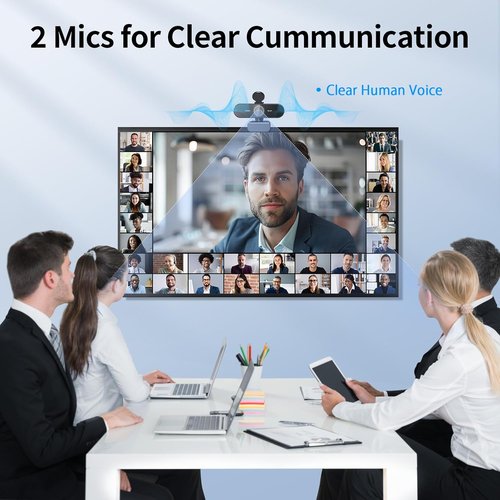 EMEET NOVA 4K Webcam - 4K UHD Resolution, Adjustable Height, 360° Swivel, Dual Noise-Cancelling Mics | Perfect for Online Meetings & Live Streaming