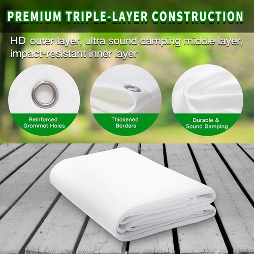 Golf Simulator Impact Screen - Premium Triple Layer Projector Screen for HD Visuals | Indoor Practice with Grommets & Bungee Cords