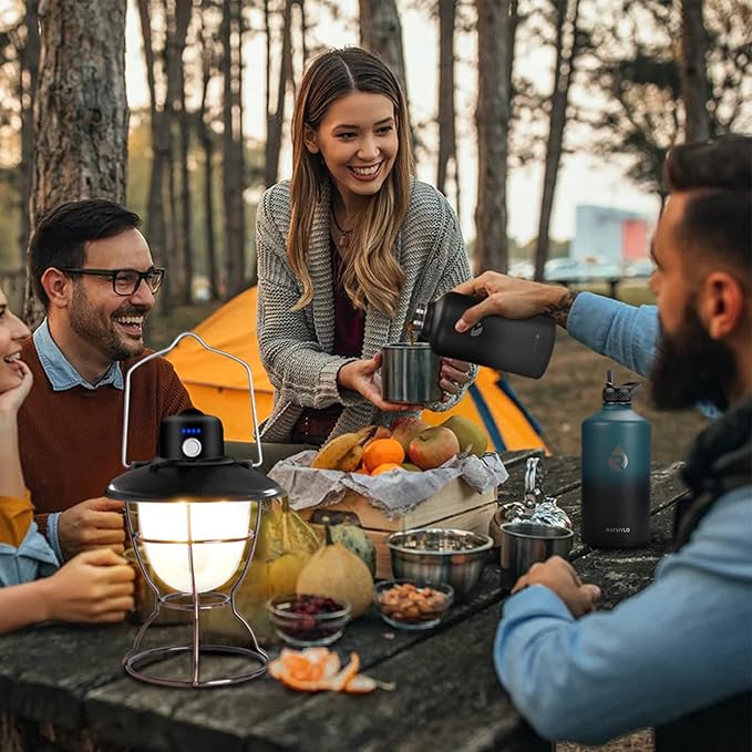 Insulated Water Bottle 64 oz, Triple Wall Vacuum Stainless Steel (Cold for 48 Hrs), Leak Proof & Non-BPA, Half Gallon Water Flask Jug with Paracord Handle & Straw Spout Lids