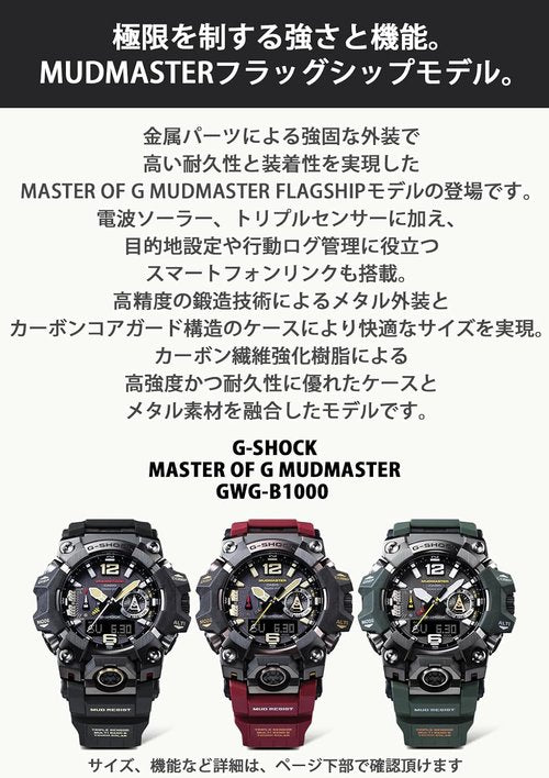 Casio G-Shock GWG-B1000-1AJF | Master of G Series Mudmaster - Flagship Triple Sensor Watch