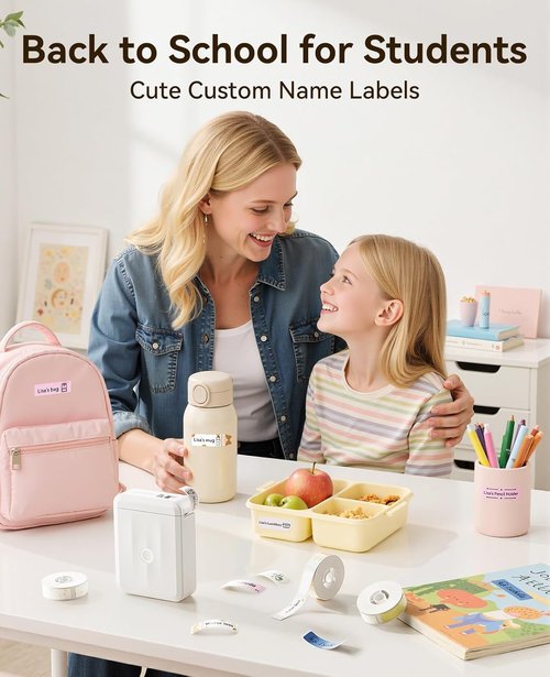 NIIMBOT Bluetooth Label Maker - Upgraded Mini Label Printer for Home & Office Organization | White