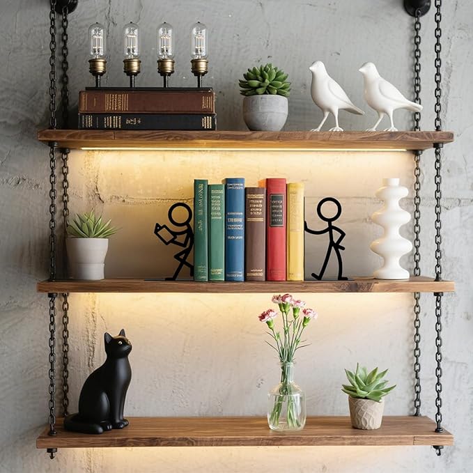 Metal Bookends People Bookends Decorative Cute Book Ends for Shelves Bookshelf Home Office Desk Reading Decor Bookshelf Decor for Book Lovers Gift