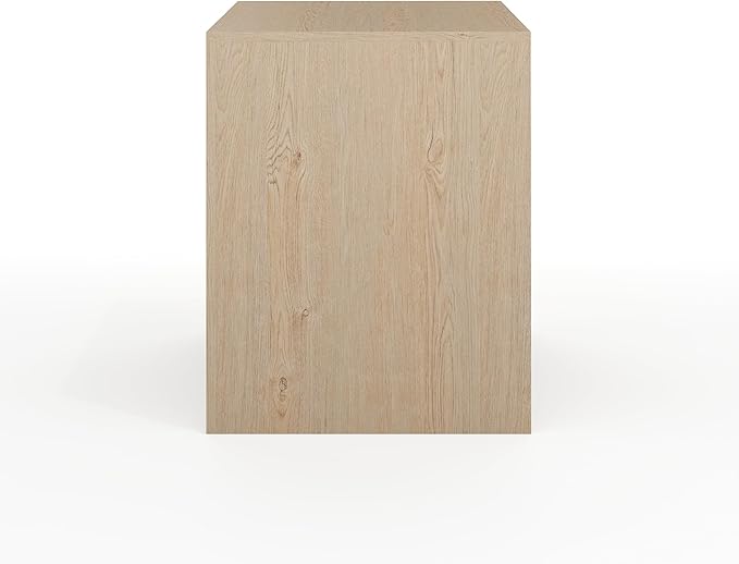 Martha Stewart Kayden Home Office Modular Desk with 2 Drawers in Light Natural with Brushed Gold Hardware