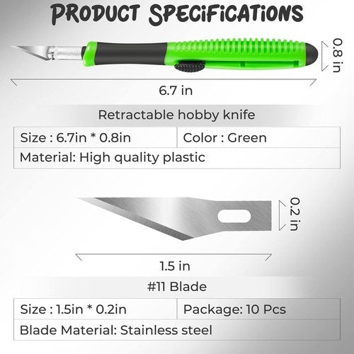 Exacto | Craft Knife with 10 Extra High Carbon Steel Blades - Precision Hobby Tool for Home & Studio Use