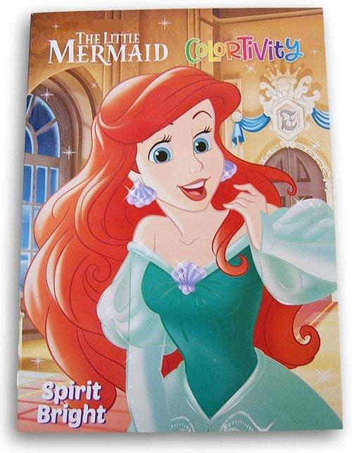 Colortivity The Little Mermaid Ariel Coloring Book - 80 Pages with Bonus Cutout Door Hanger