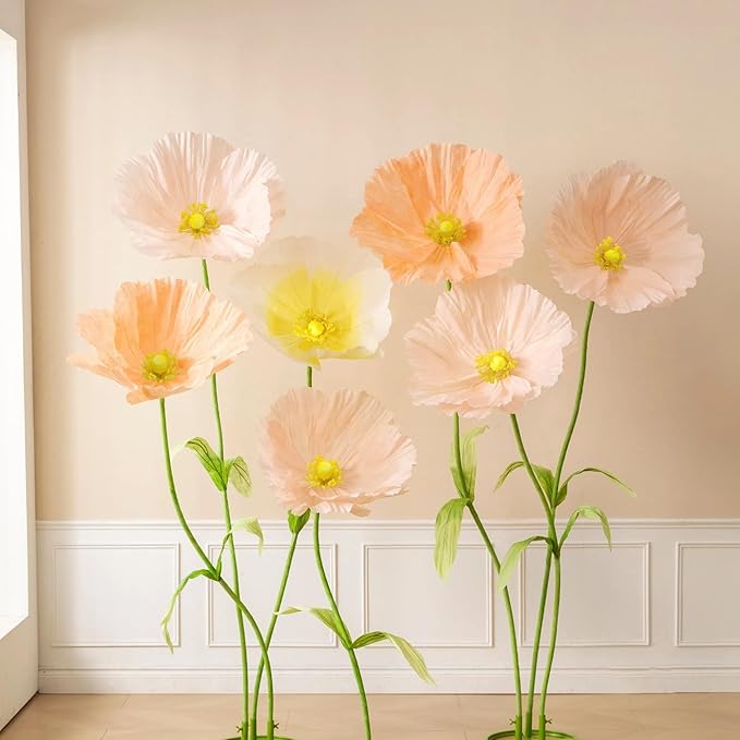 Giant Artificial Flower for Decoration, 7 Pcs/Set Artificial Flower for Wedding Birthday Christmas Purple Party Banquet Backdrop Decor Photography Props, Shop Window Display