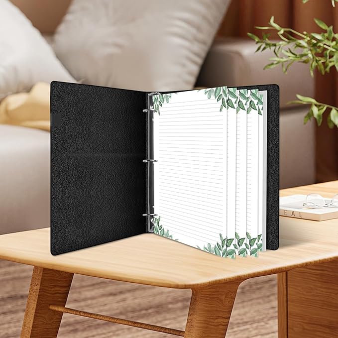 (3-Pack) Letter Size Lined Refill Paper, 3-Hole Punched Ruled Filler Paper, 300Sheets / 600Pages Loose-Leaf Line Paper, 100gsm White Paper, 8.5'' x 11'', Leaf