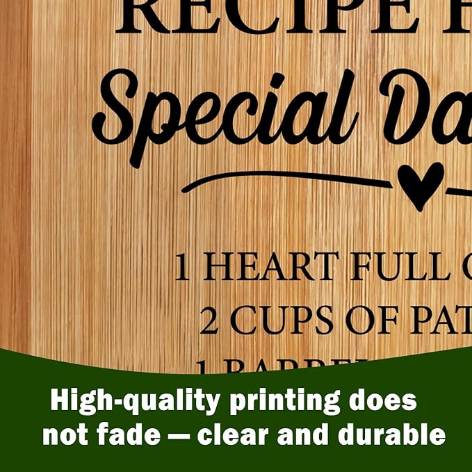 Lacama Kitchen Gift for Daughter, Daughter Christmas Birthday Gifts Cute Cutting Board Form Mom, Recipe for a Special Daughters Cutting Board Gifts for Adult Daughters