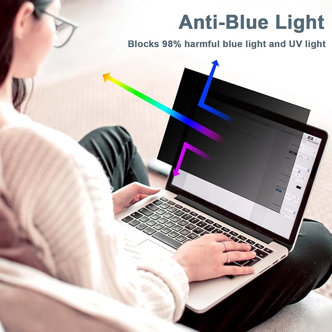 IPROKKO Laptop Privacy Screen 13.3 Inch Compatible With Hp, Dell, Acer, Lenovo, Thinkpad, Samsung, Asus, Sony, Removable 16:9 Aspect Laptop Privacy Shield, Anti Blue Light Glare 13.3 Inch Laptop Priva