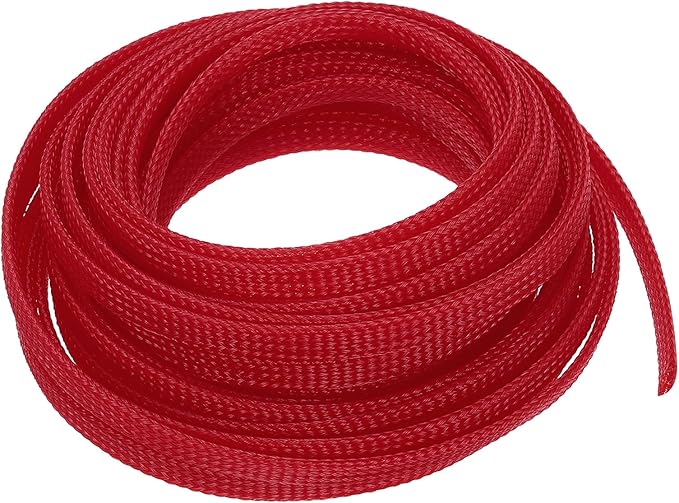 uxcell PET Expandable Sleeving 20ft 1/4" Red Cable Management Sleeve Cord Organizer for Wrap Protect Cable