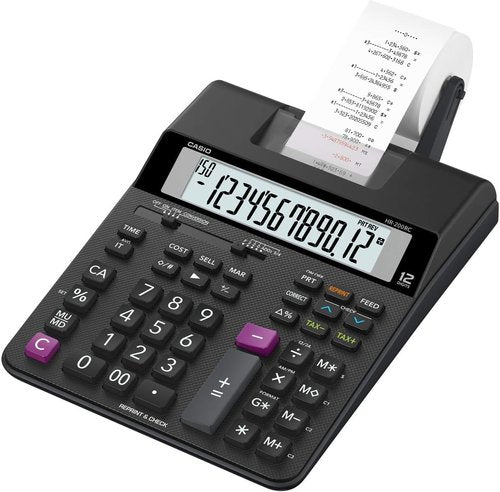 Casio HR-200RC - Dual-Color Printing Desktop Calculator with 150-Step Check | Perfect for Accounting & Retail