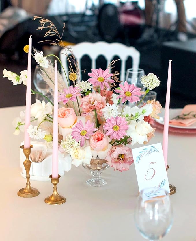 IPOPU 15pcs Daisies Artificial Flowers Faux Pink Daisies Flowers 12" Fake Wildflowers Flower Silk Flowers for Floral Arrangements Wedding Home Garden Decor (Pink)