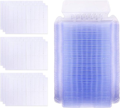 Hupos File Folder Tabs - 200 Sets Clear Plastic Hanging Tabs for Quick Identification | 2 Inch Inserts