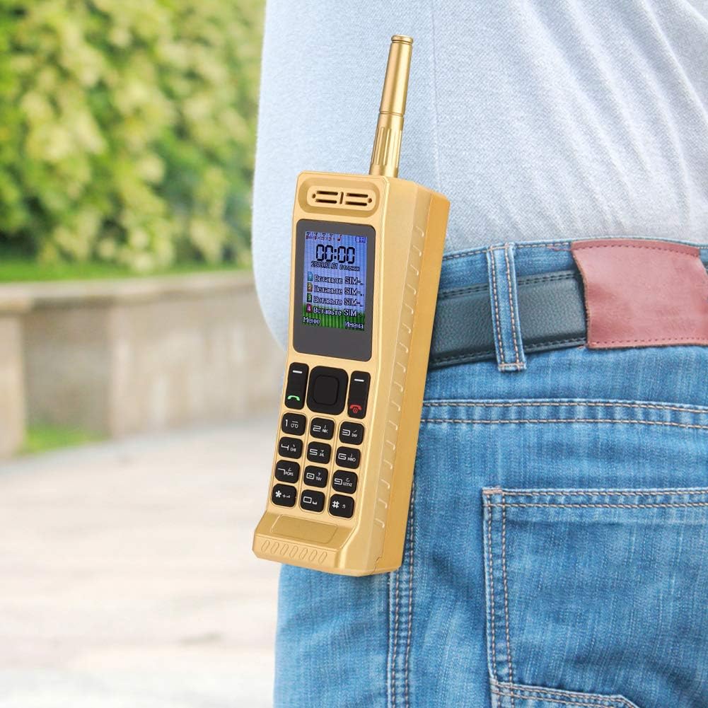 Tosuny Vintage Retro Brick Cell Phone - Classic Quad-Band 2G GSM Mobile Phone | Gold Finish, Four Card Slots