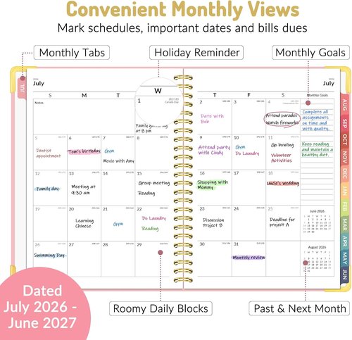 Forvencer Academic Planner 2026-2027 - Hardcover Weekly & Monthly Calendar, 6" x 8", Light Blue