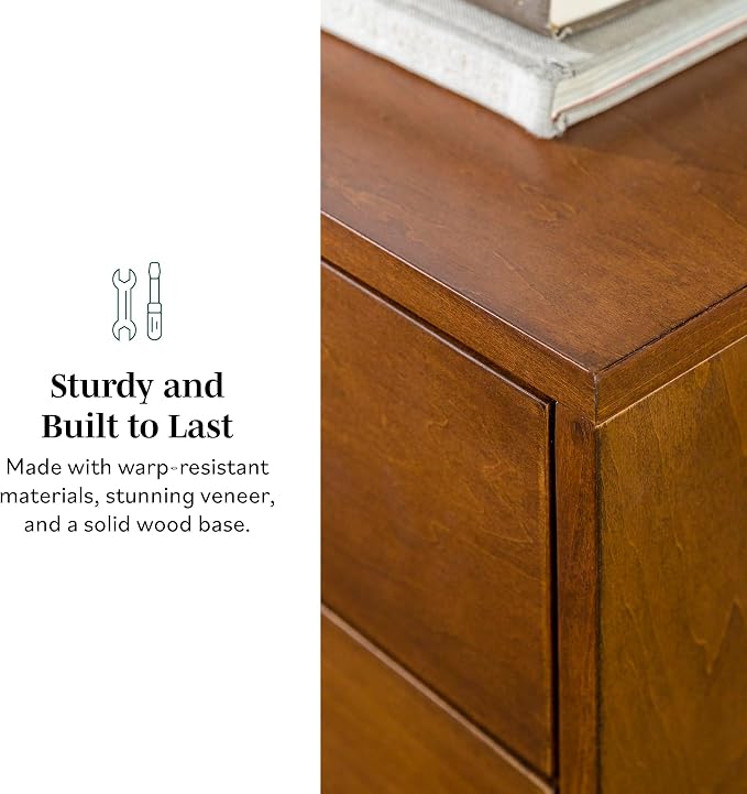 Walker Edison Mid-Century Modern Wood Kitchen Buffet Sideboard Entryway Serving Storage Cabinet Doors Dining Room Console, 70 Inch, Walnut
