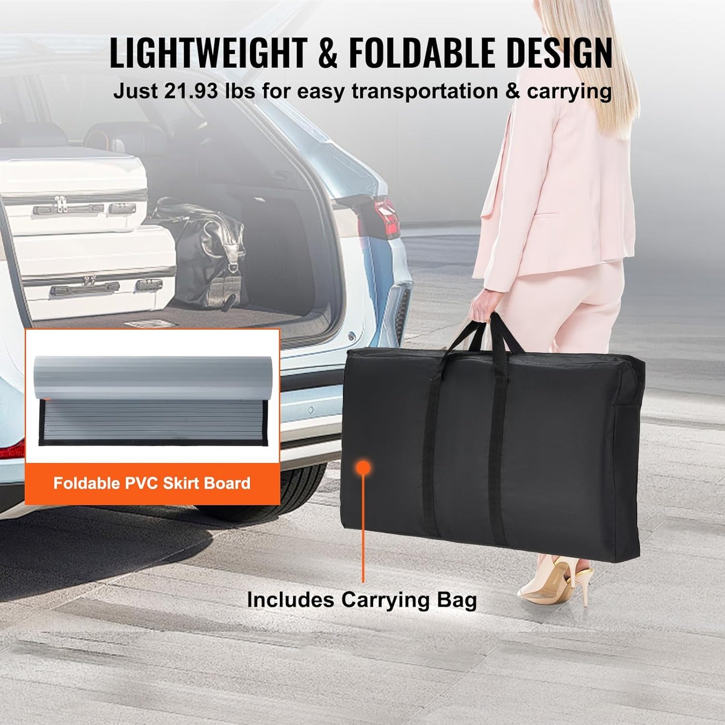 VEVOR Portable Tradeshow Podium Table - Foldable Exhibition Counter Stand | 35.43" x 19.29" x 37.01" with Carrying Bag
