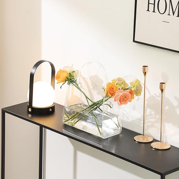 Purse Vase, Bag Vase for Flowers, Clear Acrylic Vase, Purse Vase for Flowers, Aesthetic Vases for Flowers, Decorative Tote Bag Vases for Wedding, Living Room, Bedroom, Table, Office(Tote Bag)