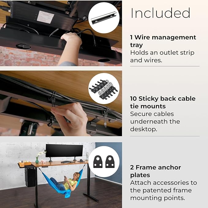 UPLIFTDESK V2 2-Leg Walnut Laminate Wood Standing Desk – Adjustable Height, Advanced 1-Touch Memory Keypad, Under Desk Cable Management, Wire Grommets & Rocker Board (Black C-Frame, 60 x 30 inch)