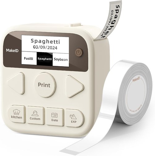 Makeid Label Maker - S1 Pro Bluetooth LCD Display Labeler | Quick Print Inkless Magnetic Printer for Home & Office Organization