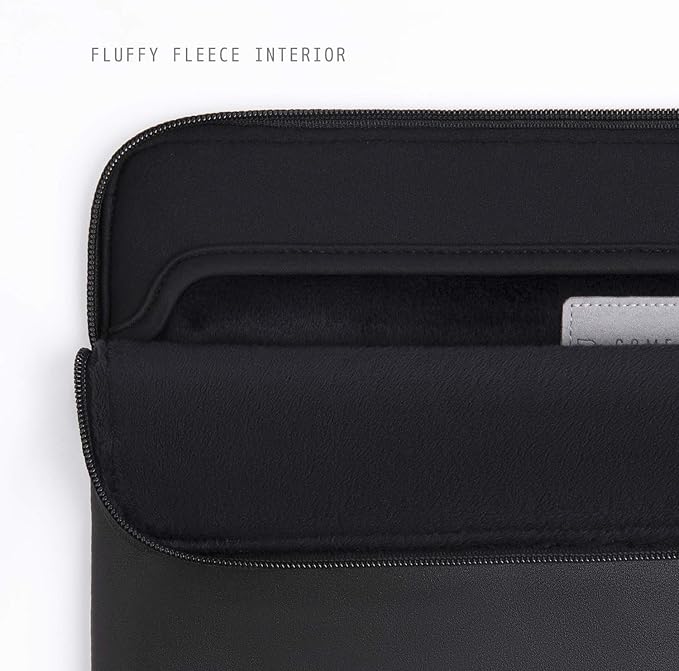 Comfyable Slim Protective Laptop Sleeve Compatible with 13/13.3/14 Inch MacBook Air & MacBook Pro, Mac Travel Case, Laptop Pouch, Slim PU Leather Cover M5/M4/M3/M2/M1 2025-2021, Black