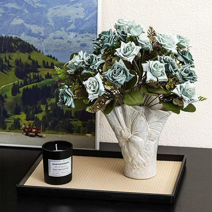 White Ceramic Decorative Vase,Cute Small White Flower Vase for Home Decor,Nordic Modern Boho Ins Style Decorative Ceramic Aesthetic Vases for Flowers
