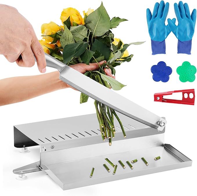 YUCHENGTECH Flower Stem Cutter Stainless Steel Floral Stem Cutter with 14-Inch Blade for Cutting Floral Bunches and Bouquet Stems for Florists or Garden Use