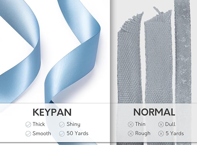 Blue Satin Ribbon 1-1/2 Inch x 50 Yards Double-Faced Ribbons for Gift Wrapping Flower Bouquet Wedding Paper Bows Invitations Crafts